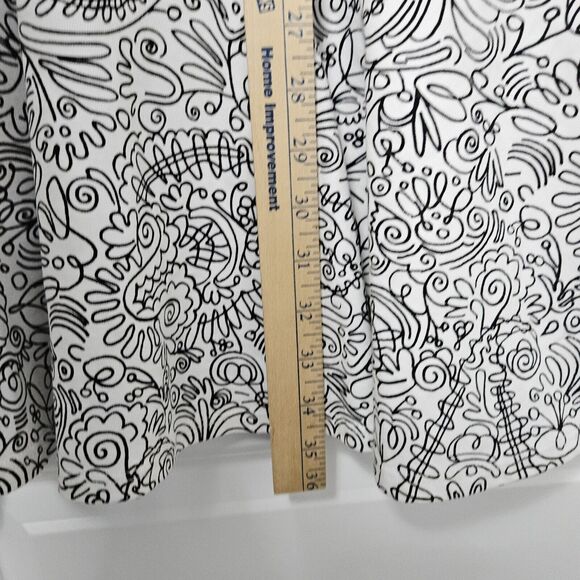 Tory Burch Mini Dress Women's XS Black White Doodle Print 100% Pima Cotton EUC - Picture 6 of 8